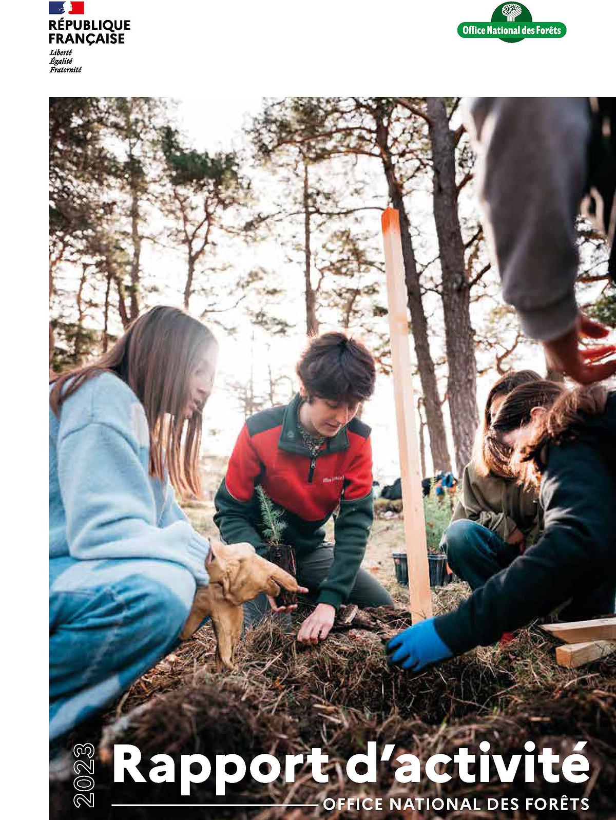 photo de couverture du rapport d'activité 2023 de l'ONF